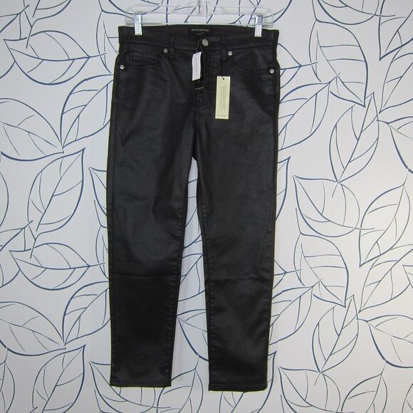 Banana Republic Denim - Banana Republic High Rise Skinny Coated Black Ankle Jeans Size 28, 6 Petite New!